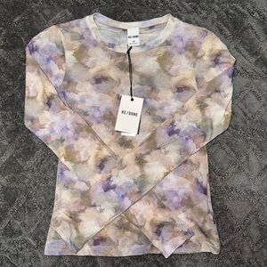 RE/DONE sheer long celestial long sleeve tee size XS